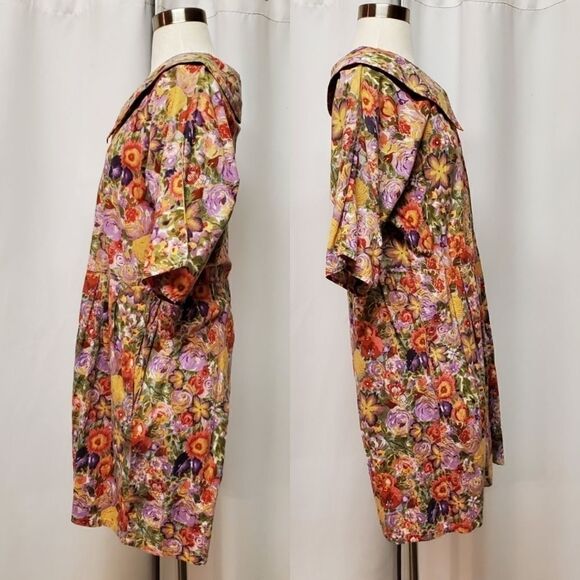 Vintage 90s y2k Just Class Floral Shorts Romper Cotton Sumer Vibe Woman's Md - Picture 2 of 6